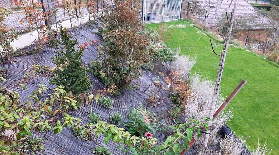 Geomříž na zahradě